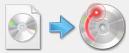 a file icon with an arrow pointing to a disc